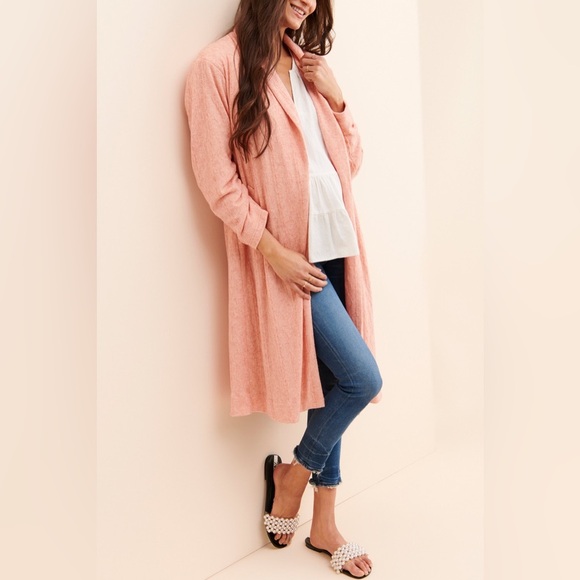 Hutch x Maxey NWT Greene Casual‎ Open-Front Cardigan Peach NWT Medium Cozy - Picture 1 of 7